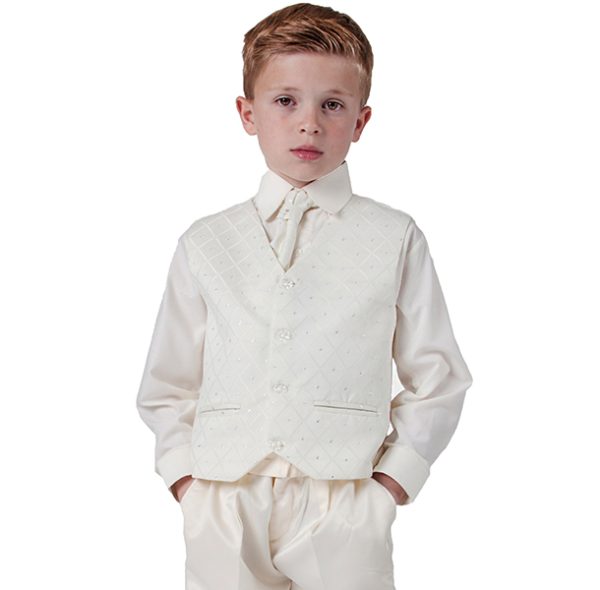 Boys 4 piece suit All Cream Alfred