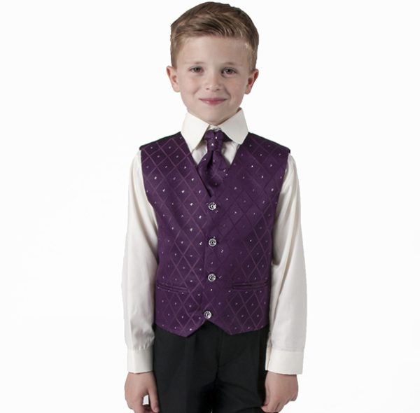 Boys 4 Piece Waistcoat Suits Boys 4 Piece Suit With Purple Waistcoat Alfred