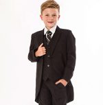 Boys Boys 5 Piece Suit Black Tailcoat