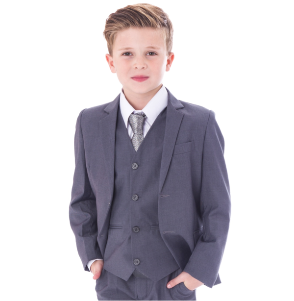 Boys 5 Piece Suits Boys 5 Piece Suit Mid Grey