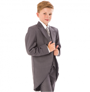 Boys 5 Piece Suit Grey Tailcoat