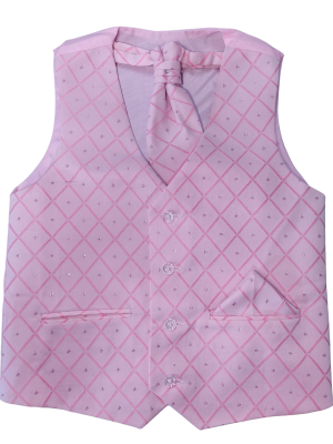 Boys 3 Piece Suits Boys Pink Waistcoat Alfred