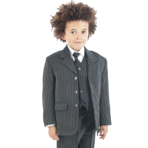 Baby Boys Suits Baby Boys 5 Piece Black Pinstripe Suit
