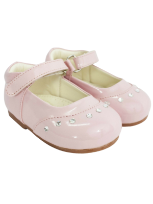 Girls Shoes Early Steps Girls Black Patent Fairy Diamond Shoes