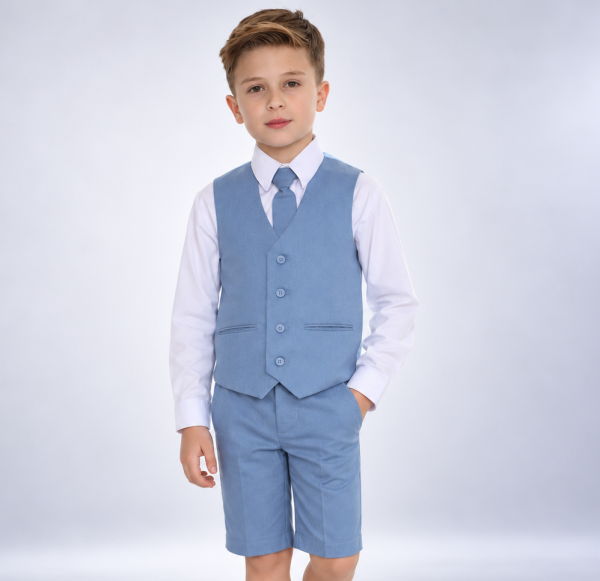 Young Gentleman in Blue Formalwear