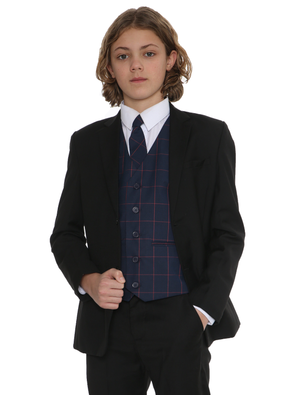 5pc Black Suit with Navy Connor
