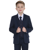 Boys 5 Piece Suits Boys 5 Piece Navy Suit with Navy Connor