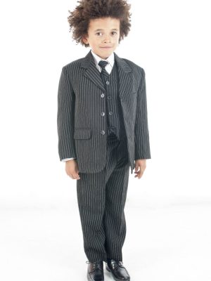 Baby Boys Suits Boys 4 Piece Suit Grey Romario with bow tie