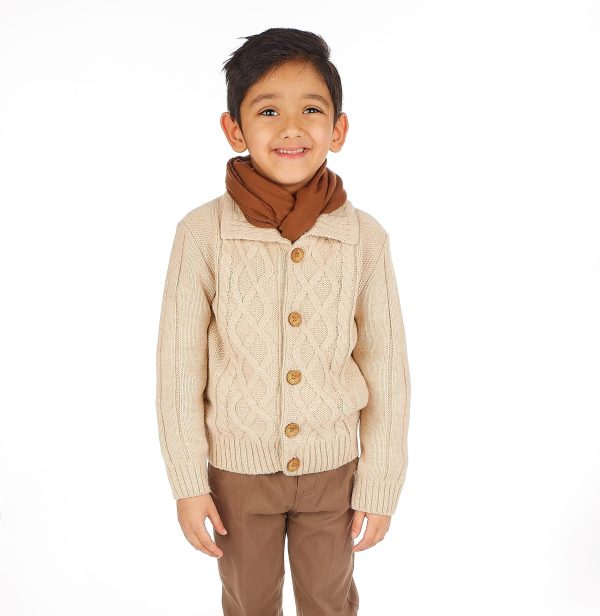 Boys 5 Piece Suits Boys 5 Piece Casual Outfit with Cream Cardigan