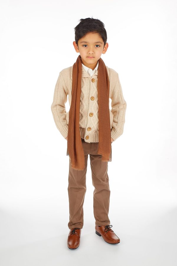 Boys 5 Piece Suits Boys 5 Piece Casual Outfit with Cream Cardigan