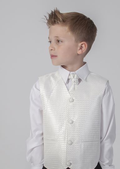 Boys 4 Piece Waistcoat Suits Boys 4 Piece Suit Grey with Ivory Philip