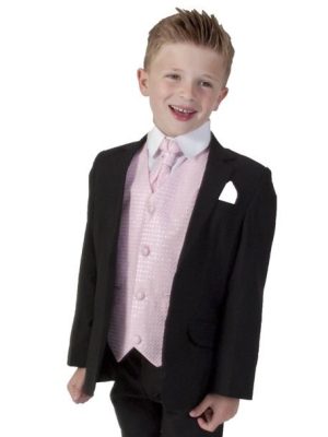 Boys 5 Piece Suits 5 Piece Black with Pink Philip