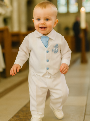4 Piece Nelson Christening suit in Light Blue