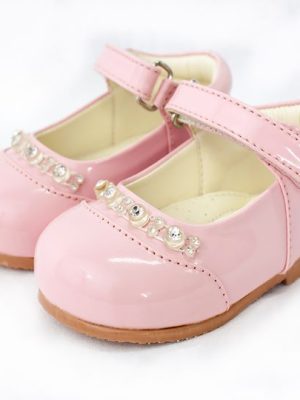 Girls Shoes Early Steps Girls Pink Patent Diamond Shoes
