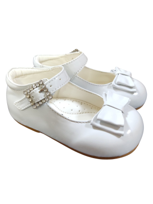 SALE Early Steps White Patent Shoes With Bow Feature