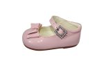 Girls Pink Patent Shoes With Bow Feature