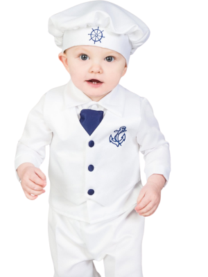 Baby Boys Suits 4 Piece Nelson Christening suit in White/Navy