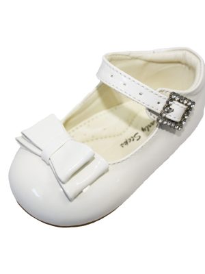 EXTENDED SALE Early Steps Girls White Patent Diamond Shoes