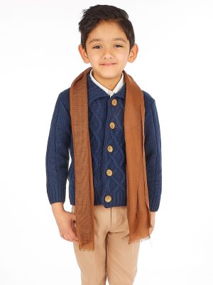 Boys 5 Piece Suits 5pc Boys Casual Outfit with Cream Cardigan