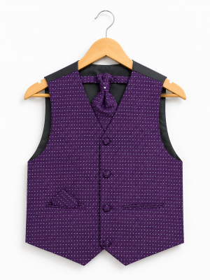 Boys Purple Waistcoat Philip