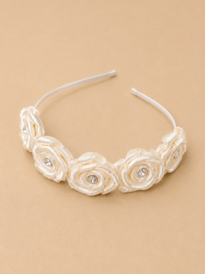 Rose Headband in Ivory
