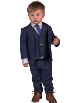 Baby Boys Suits Boys 5 Piece Baby Boy Suit in Navy Romario