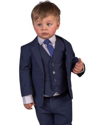 Baby Boys Suits Boys 5 Piece Baby Boy Suit in Navy Romario