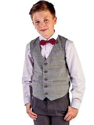 Boys 5 Piece Suits 5pc Navy Suit with Blue Check Thomas