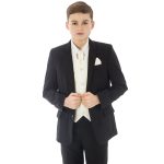 Boys 5 Piece Suits Boys 5 Piece Black suit with cream swirl waistcoat