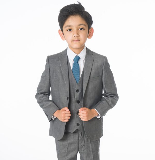 Baby Boys Suits Boys Grey Suit, 5 Piece Milano Mayfair – James