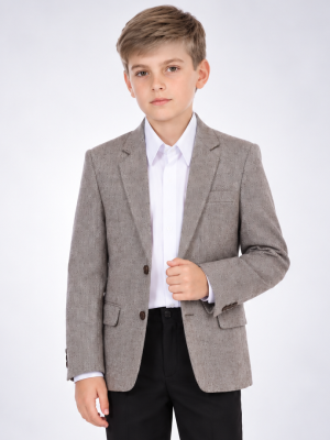 Tweed Herringbone Brown Jacket