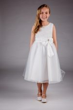 EXTENDED SALE Girls Sparkle Bow Dress Ivory