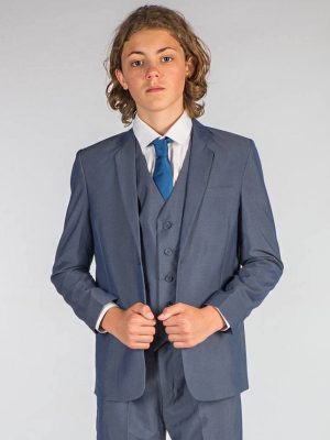 Boys 5 Piece Suits Boys Check Suit Grey
