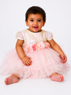Baby Girls Sequin Dress in Pink