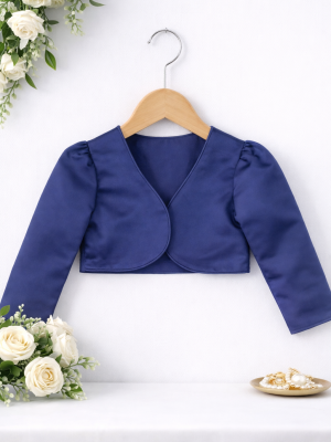 Girls Long Sleeve Navy Bolero