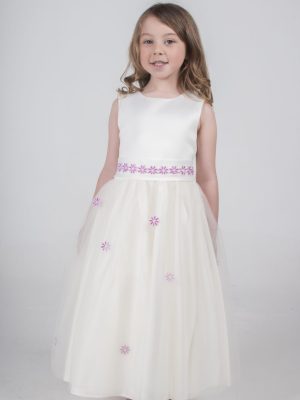EXTENDED SALE Girls Jasmine Dress in Ivory/Pink