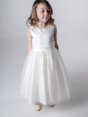 EXTENDED SALE Girls Jasmine Dress in Ivory/Pink
