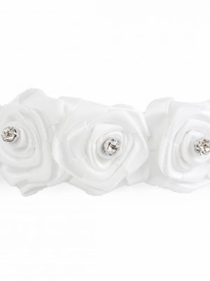 Girls Rose Headband in White