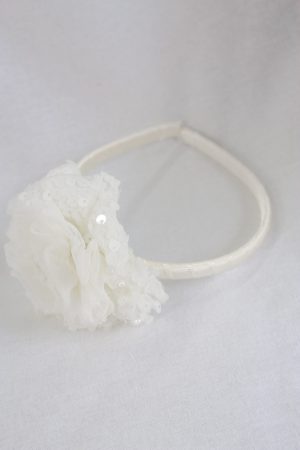 Pom-Pom Headband in Cream
