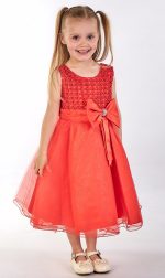 EXTENDED SALE Girls Sparkle Bow Dress Red