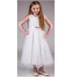 EXTENDED SALE Girls Brooch Dress White