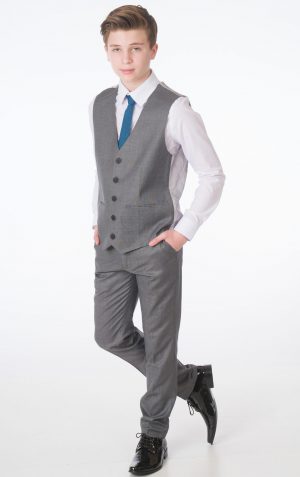 Boys 5 Piece Grey Milano Mayfair Suit