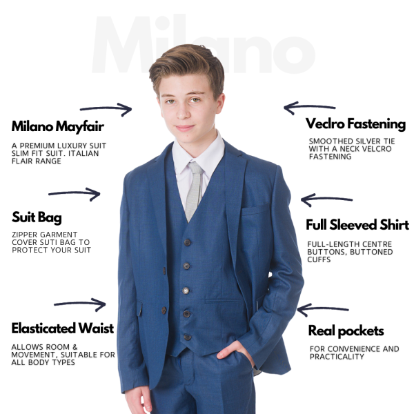 Baby Boys Suits Boys 5 Piece Blue Suit Milano Mayfair – James