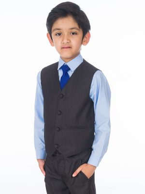 BOYS 5 PIECE SUIT WEDDING PARTY JACKET TROUSERS SHIRT WAISTCOAT TIE 6MTH 14YEAR 