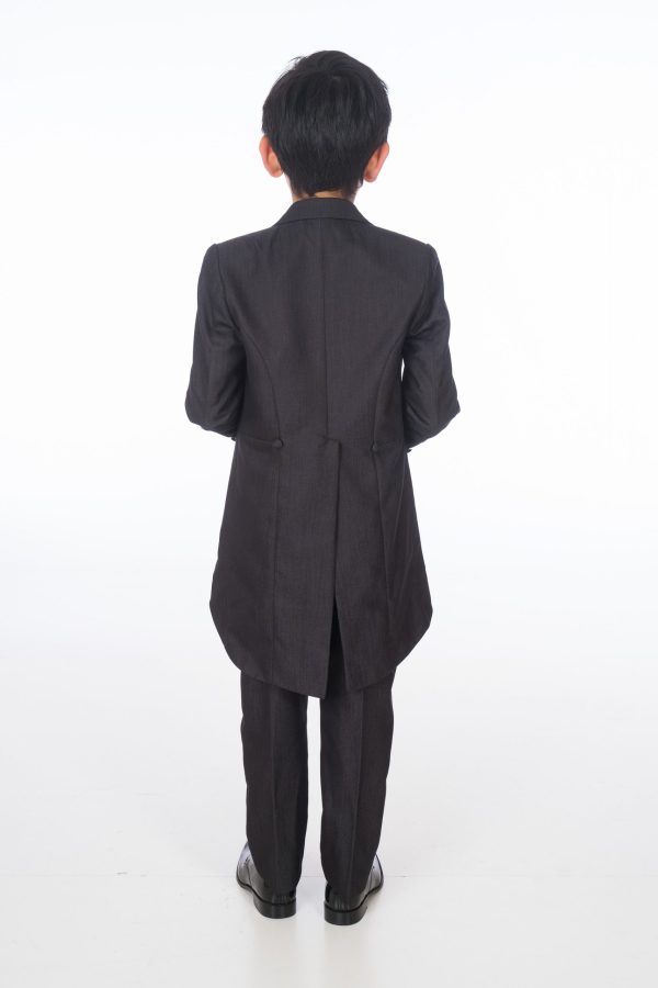 Boys 5 Piece Suits Boys 5 Piece Suit Romario Grey Charcoal Tailcoat
