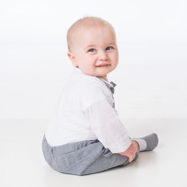 Baby Boys Suits Baby Boys Grey Brace Bow Tie Outfit
