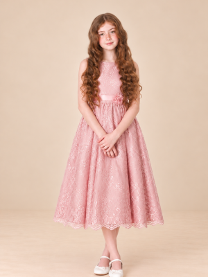 Girls Clara Rose Pink Dress
