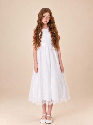 Girls Clara White Dress