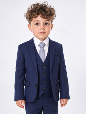 Baby Boys 5 Piece Navy Suit Milano Mayfair