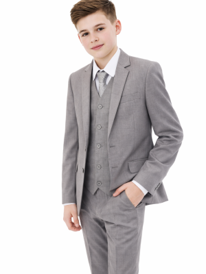 Boys 5 Piece Suit Light Grey